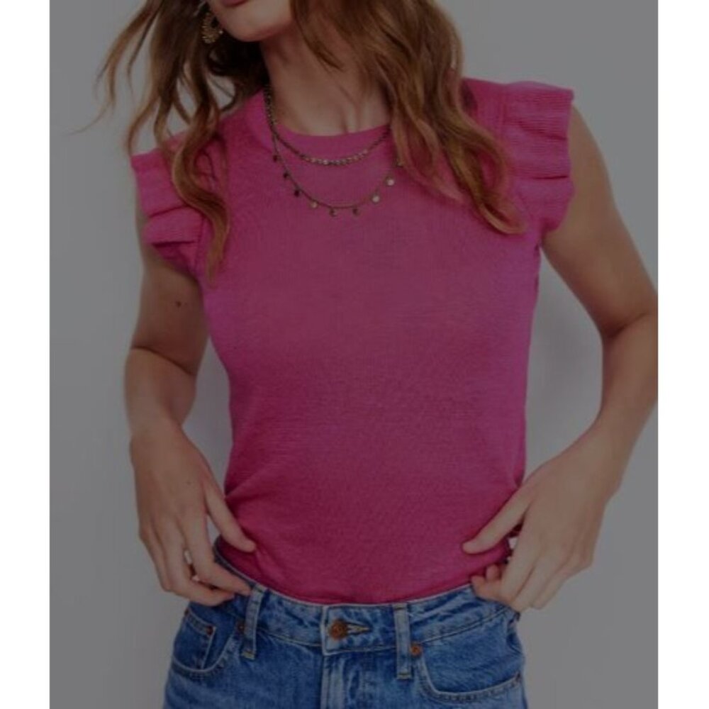 Boden Ruffle Sleeve Knit Top - Picture 1 of 8